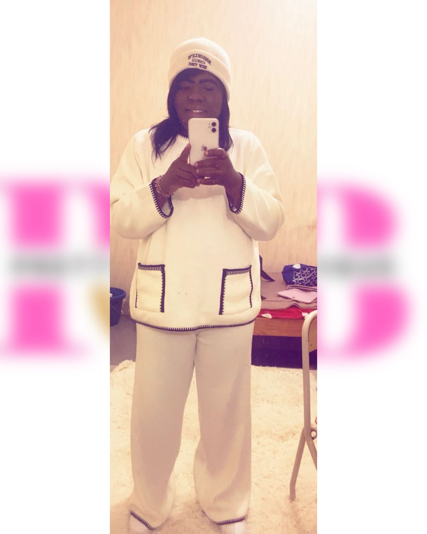 Wool two piece set with stitched pockets