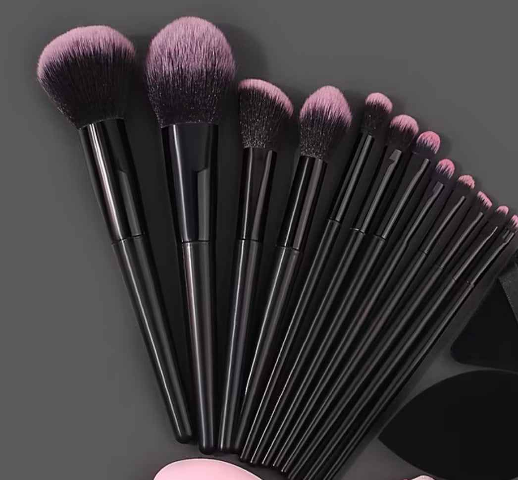 Black Pink Makeup Brushes Set