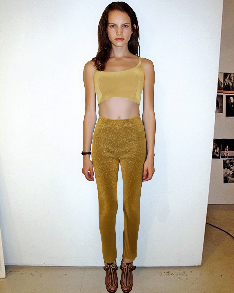 Petite Girlies-Crop Top And Flare Trouser Set With A Luxury Glittery Material-Gold