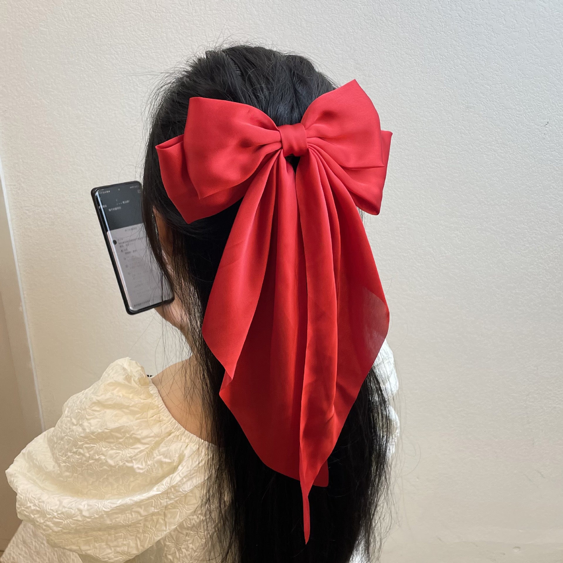 Kids,girls, Women’s classy bow knit satin material hair clip.