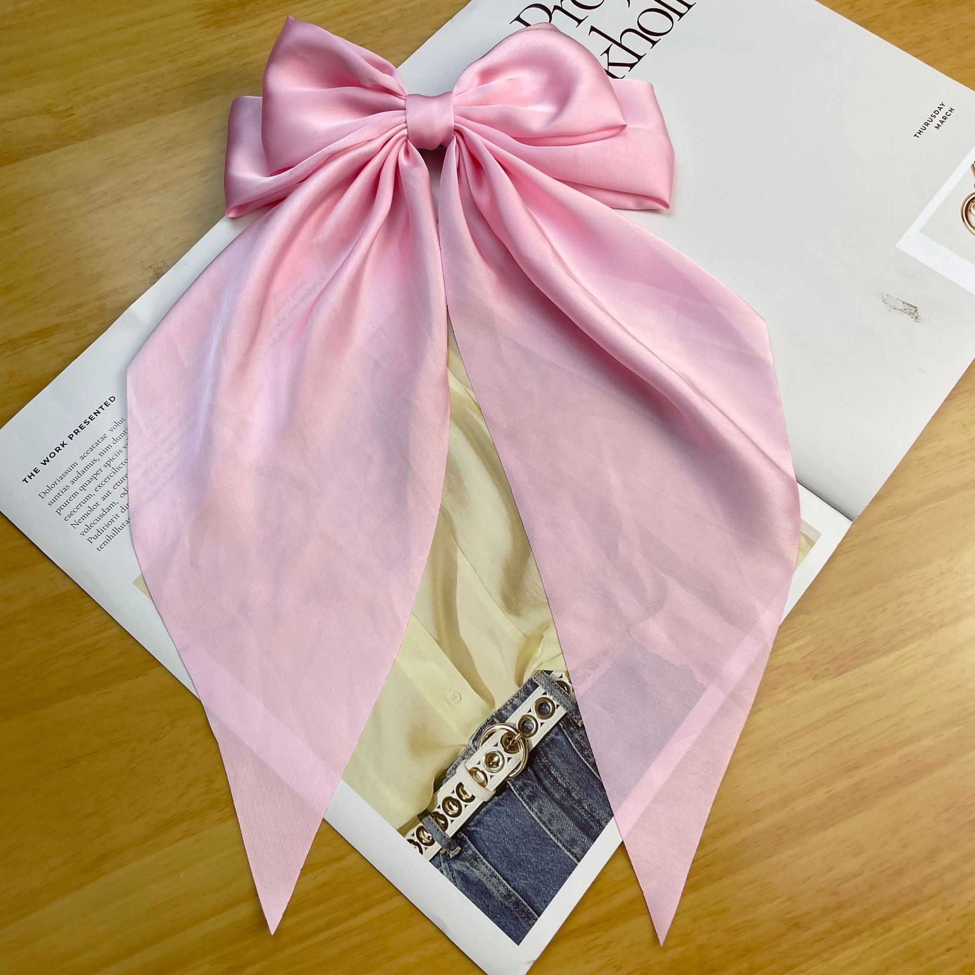 Kids,girls, Women’s classy bow knit satin material hair clip.