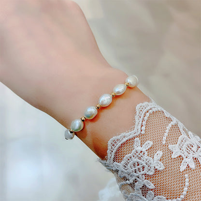 Fashion Round Pearl Titanium Steel Bracelet.Pre-Order