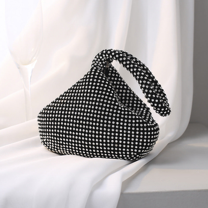 Diamond satin bag in three colours.