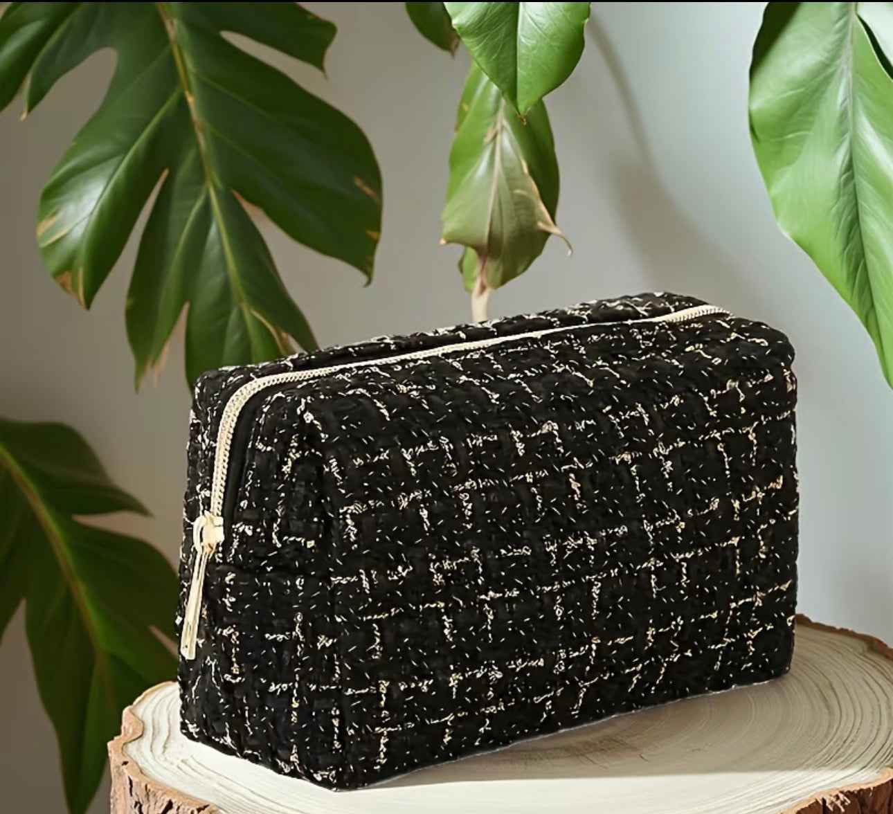 Pearl &amp; Charcoal Makeup Bags