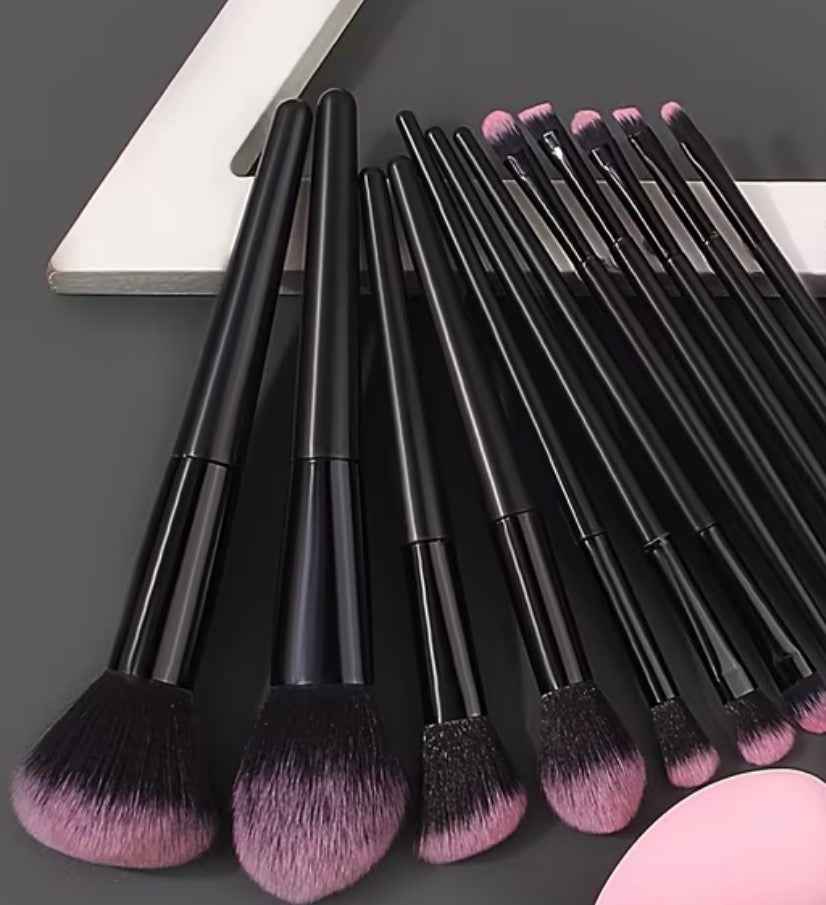 Black Pink Makeup Brushes Set
