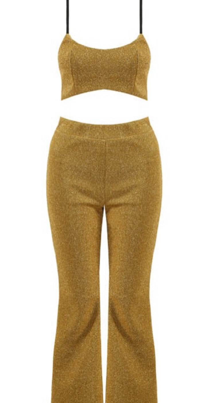 Gold glitter two piece