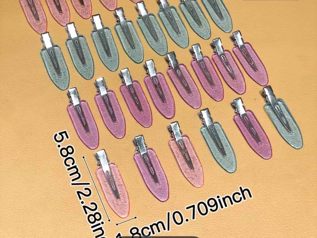 Sparkling transparent clips (2 for 1)