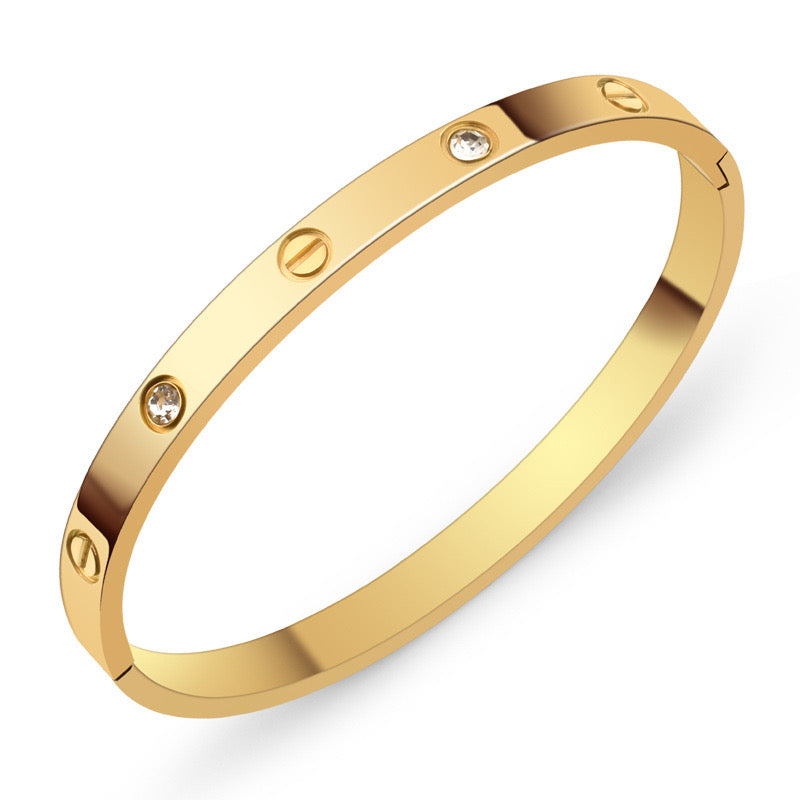 Pvd Coated Real Gold Plated 18K Gold Flower Titanium Steel Elegant Waterproof Non Tarnish Titanium Steel Bracelet