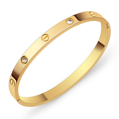 Pvd Coated Real Gold Plated 18K Gold Flower Titanium Steel Elegant Waterproof Non Tarnish Titanium Steel Bracelet