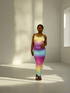 Women’s elegant midi dress in multi colour, sleeveless dress.