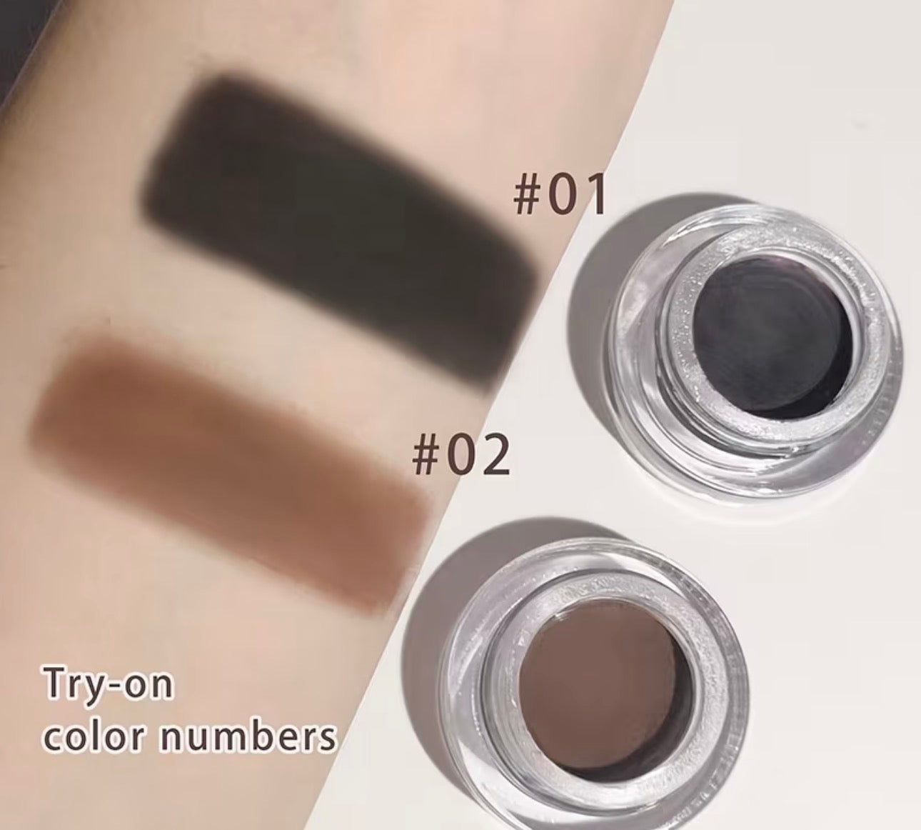 Waterproof matte eyebrow gel for sharpening and tinting your brows