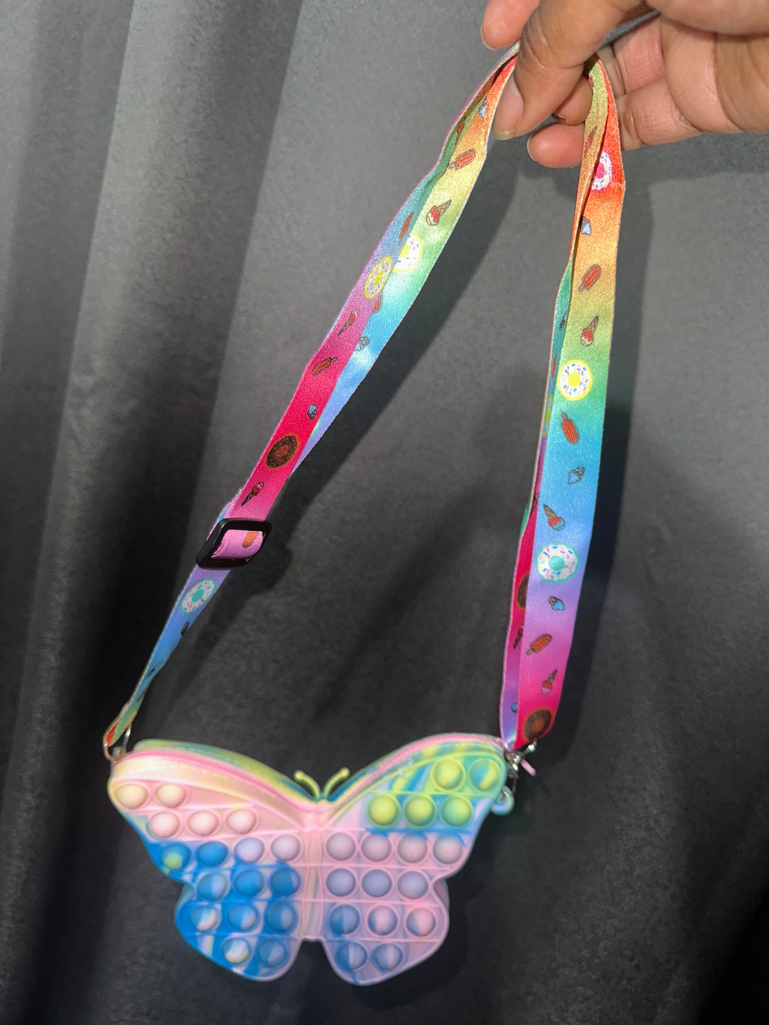 Butterfly multicoloured bag with straps