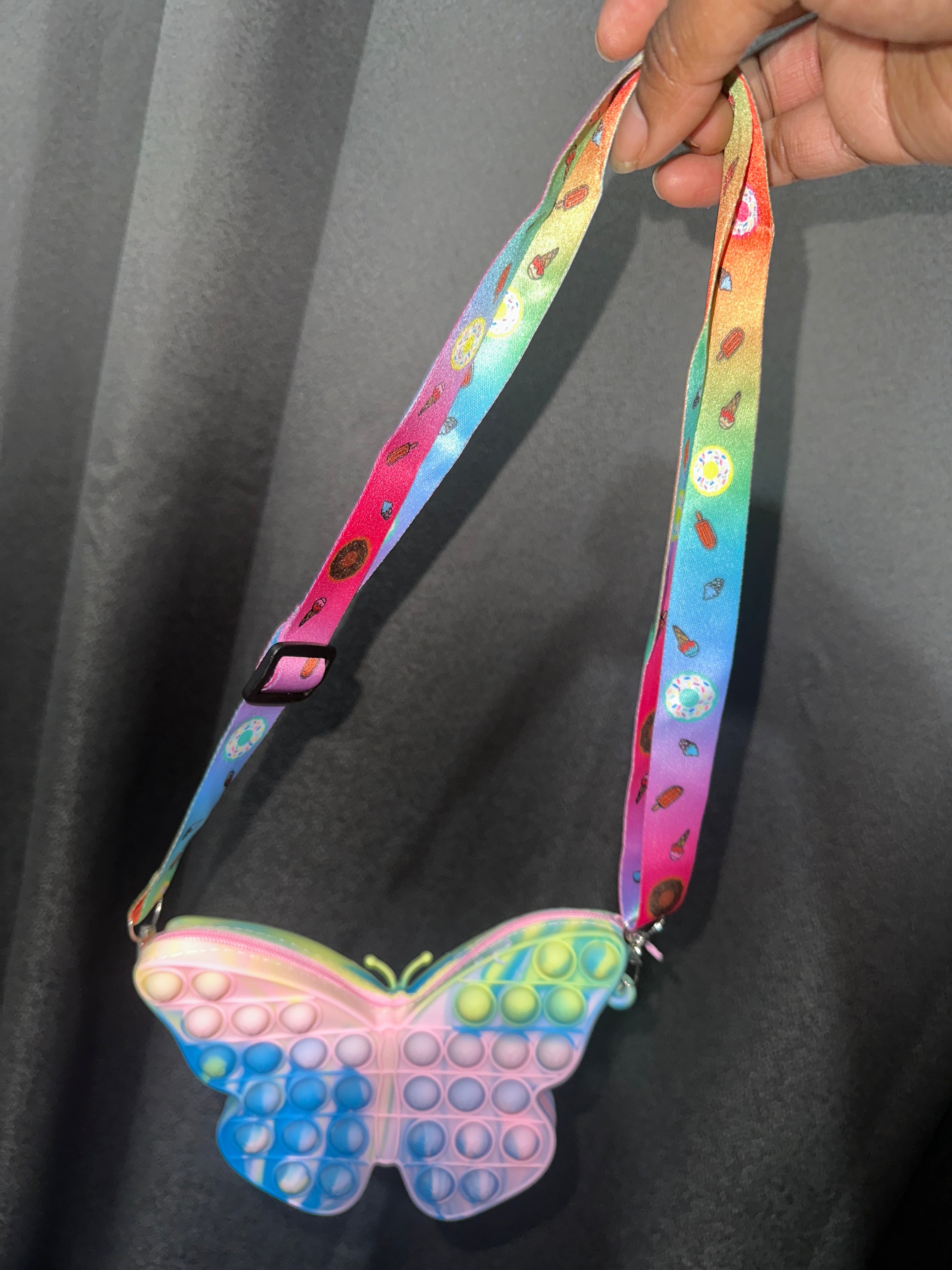 Butterfly multicoloured bag with straps