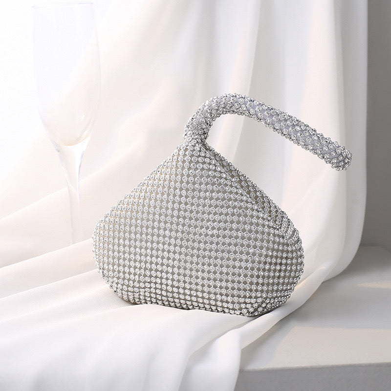 Diamond satin bag in three colours.
