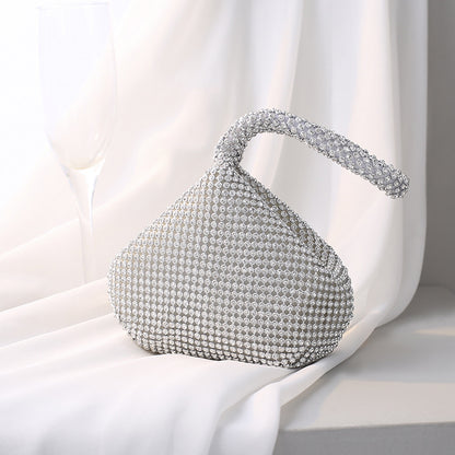 Diamond satin bag in three colours.