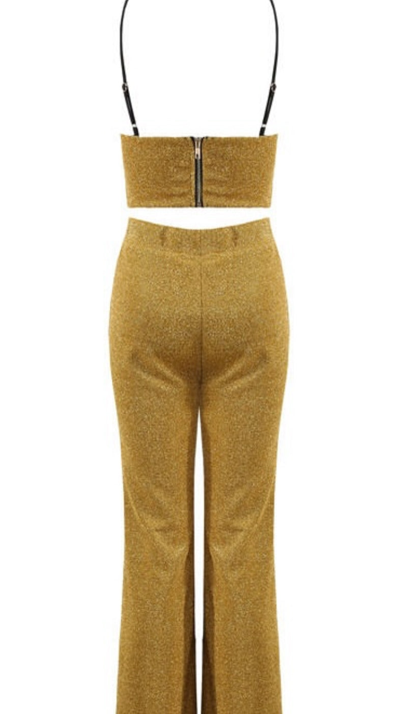Gold glitter two piece