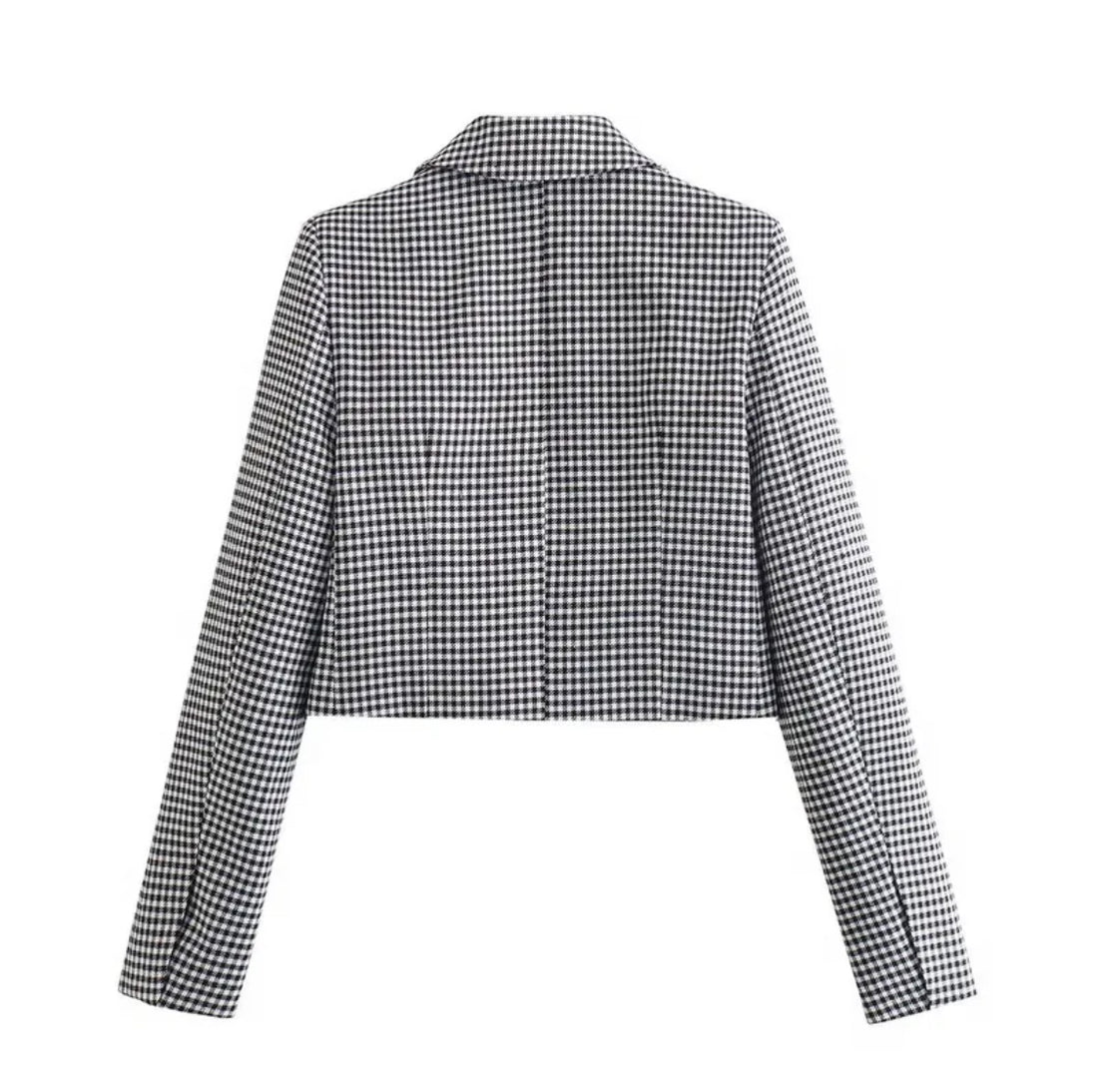 Pattern Print Cropped Blazer.