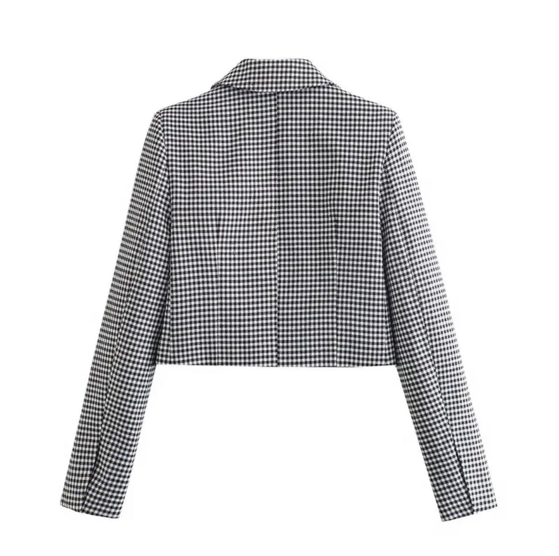 Pattern Print Cropped Blazer.