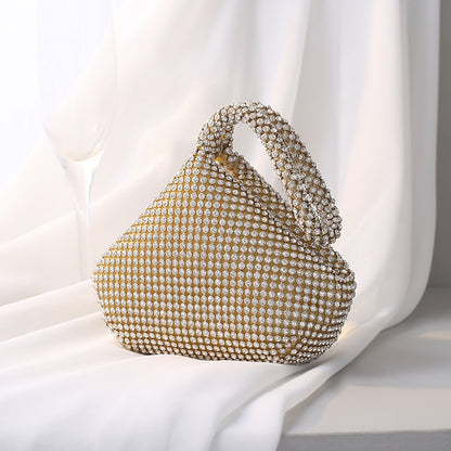 Diamond satin bag in three colours.