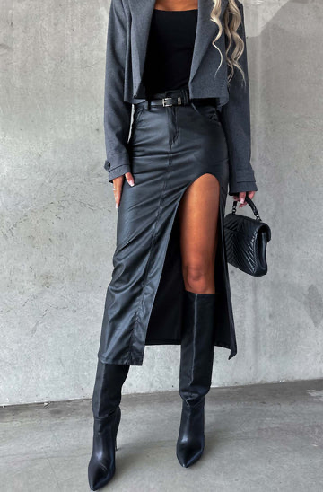 Faux Leather Maxi Skirts | Stylish &amp; Elegant | Pretty Girls Boutiique