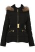 Black Padded Fur Hood Jacket
