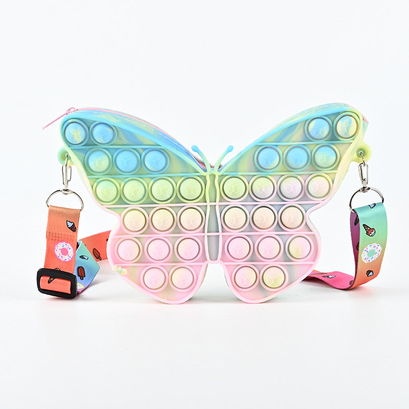 Butterfly multicoloured bag with straps