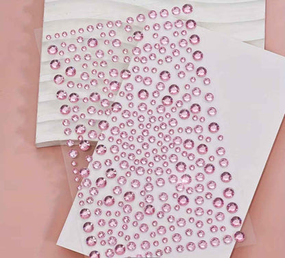 pink rhinestone stickers. Looks dazzling on your face.