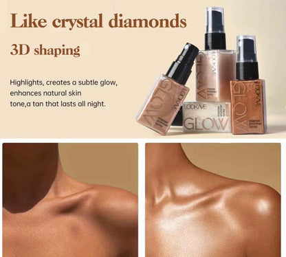 Shimmering highlighter sprays