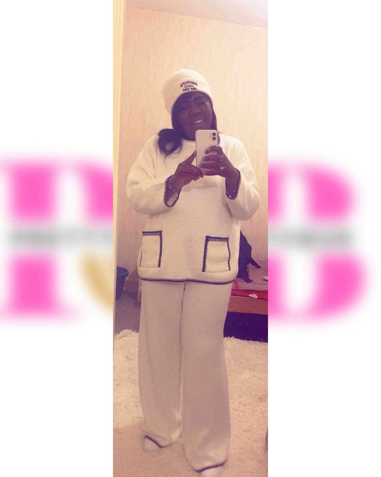 Wool two piece set with stitched pockets