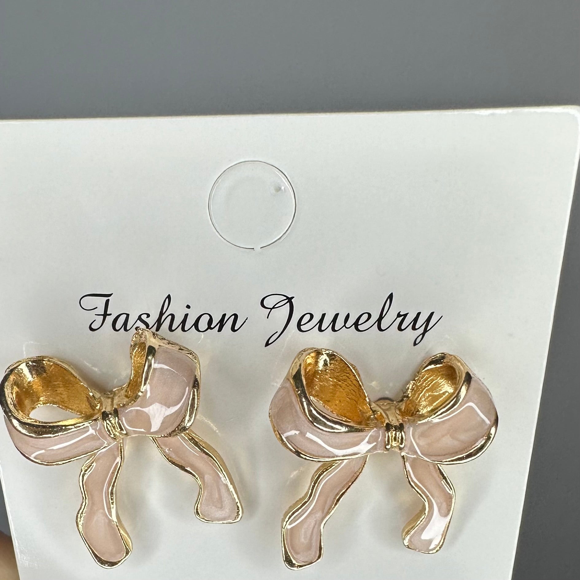 Bow pink earrings