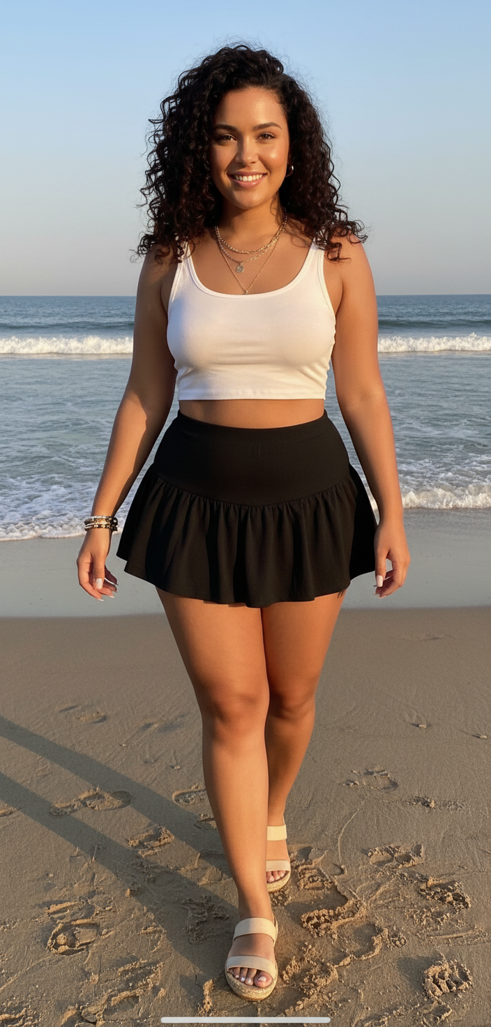 Girls &amp; Womens skater skort in black.