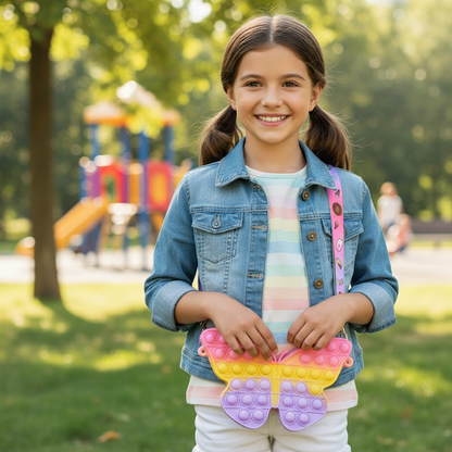 Butterfly multicoloured bag with straps