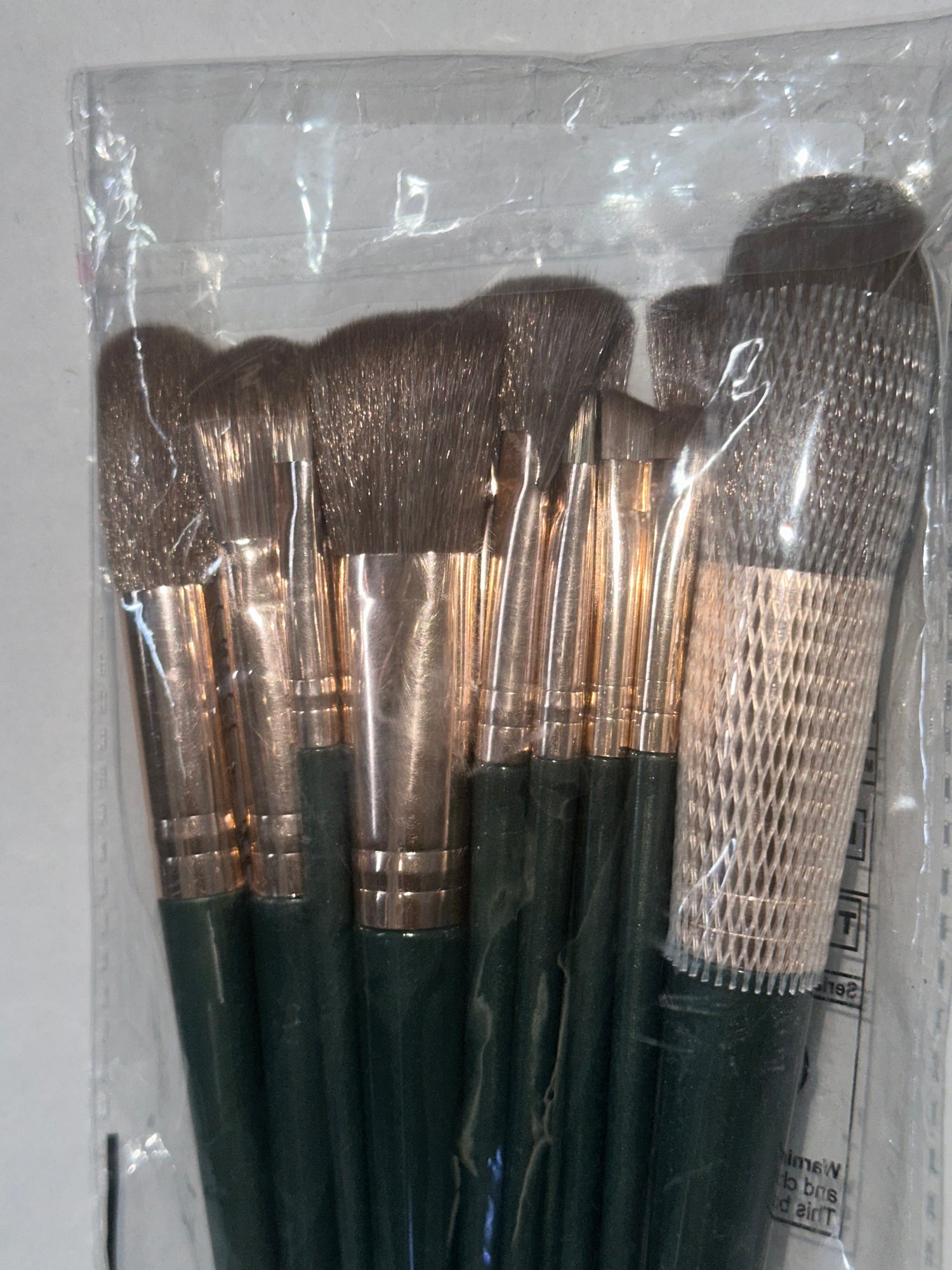 Khaki makeup brush set