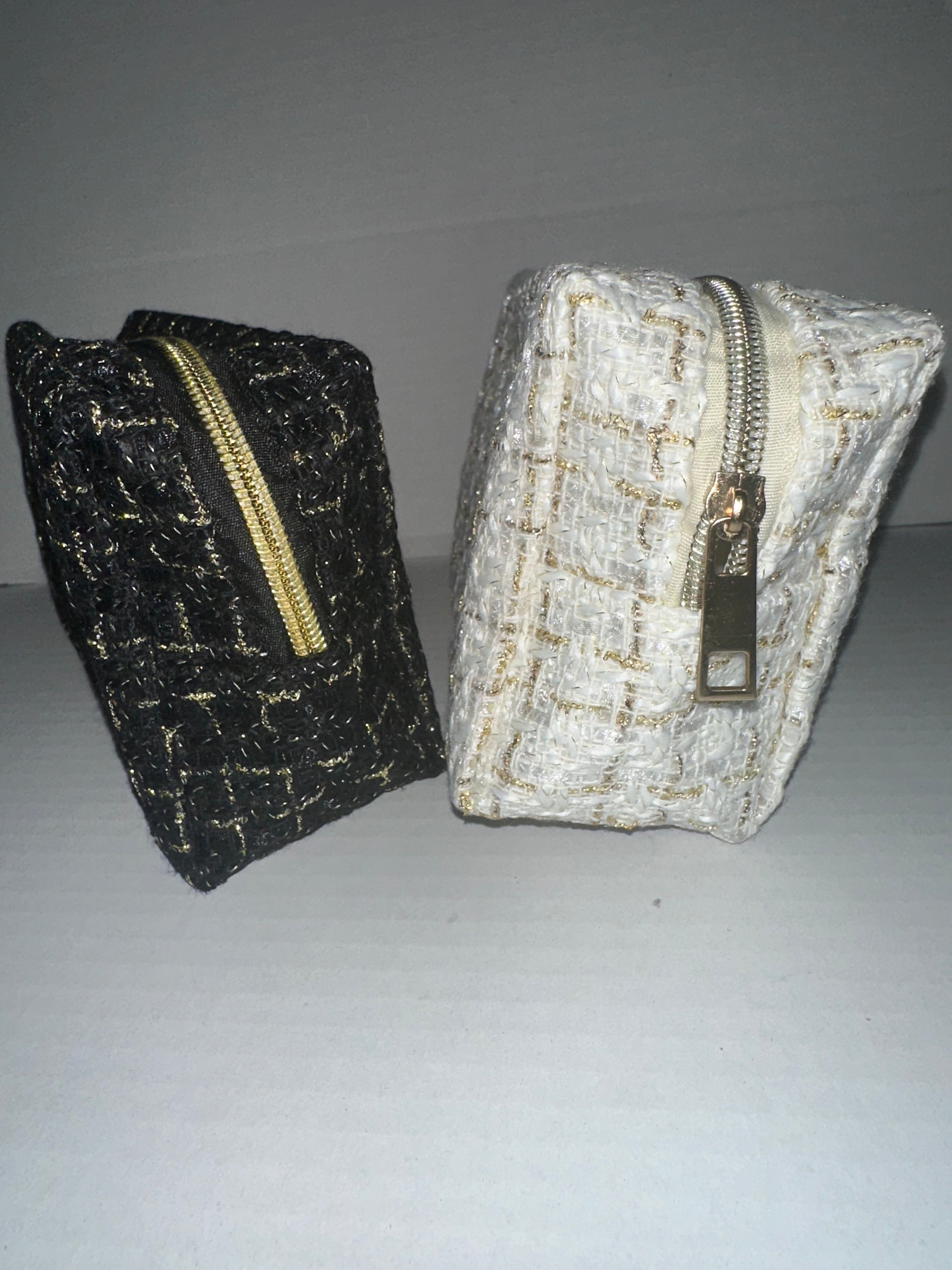 Pearl &amp; Charcoal Makeup Bags