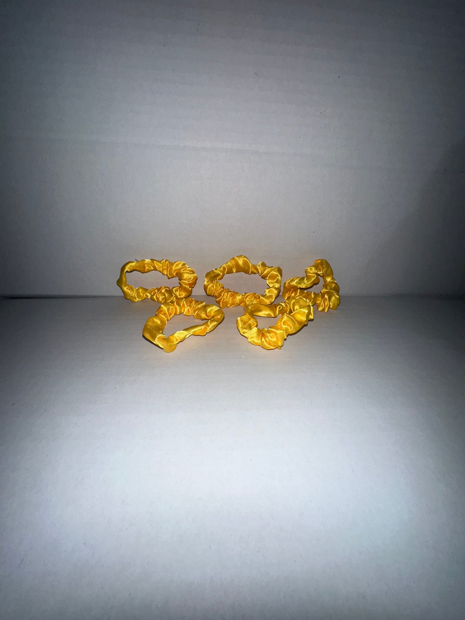 Bright Yellow Premium Minimalist Pleated Small Intestine Hair Ties, Multi-purpose Hair Accessories and Hand Jewelry, High-Elasticity Bun Hair Tie