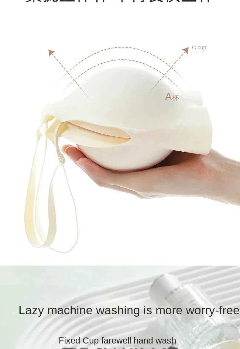 Flat Chest Solution Bra for Women Thickened Push Up Cups No Steel Ring Seamless Invisible Lift Small Chest Enhancement B C Cup