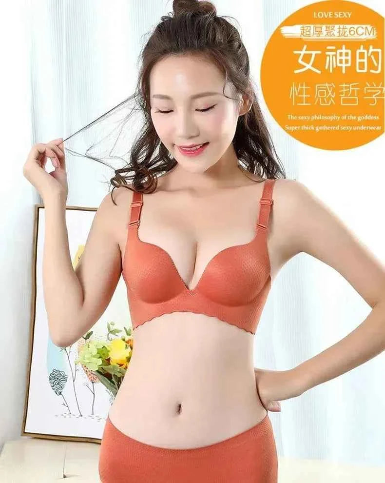 2025 New Extreme Push Up Bra 8cm Pads Small Bust Double Cup Padding Wireless Adjustable Plunge Bra Seamless Lift &amp; Natural Shape