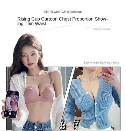 2024 New Push Up Bra for Small Chest  Ultra Thick 6CM Padded No Steel Ring Comfortable &amp; Sexy Lift Lingerie for Flat Chest Women