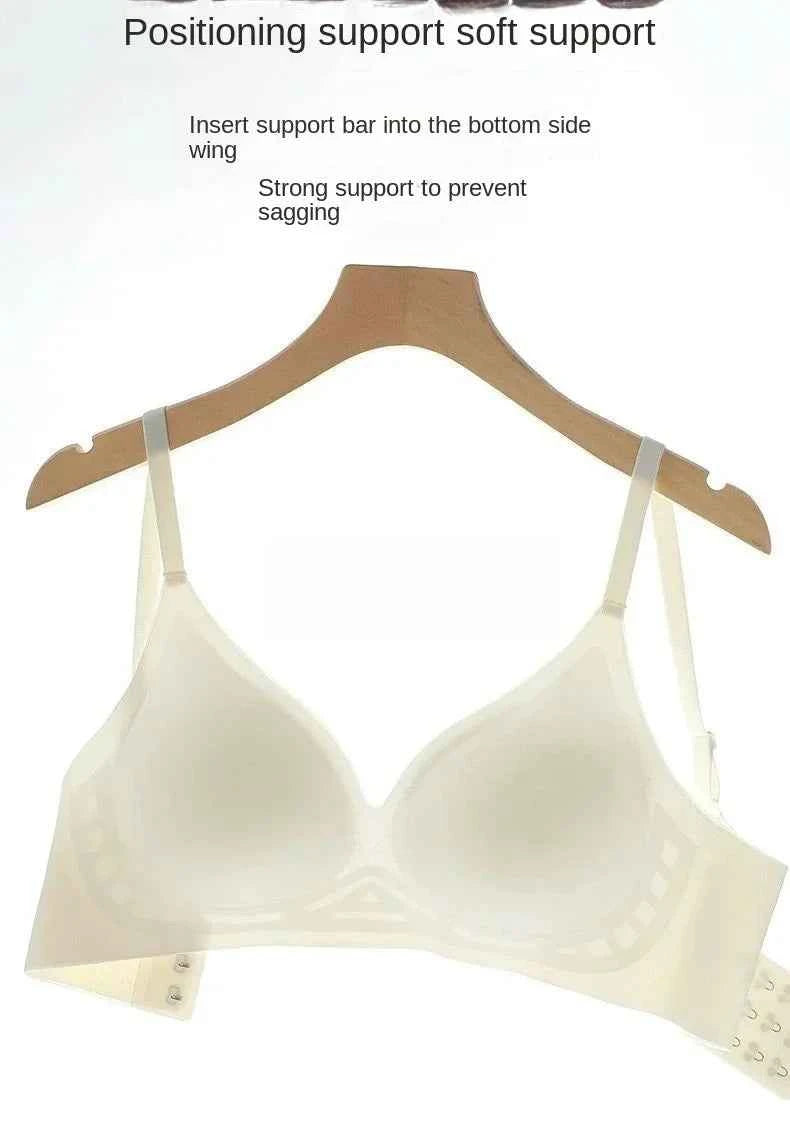 Flat Chest Solution Bra for Women Thickened Push Up Cups No Steel Ring Seamless Invisible Lift Small Chest Enhancement B C Cup