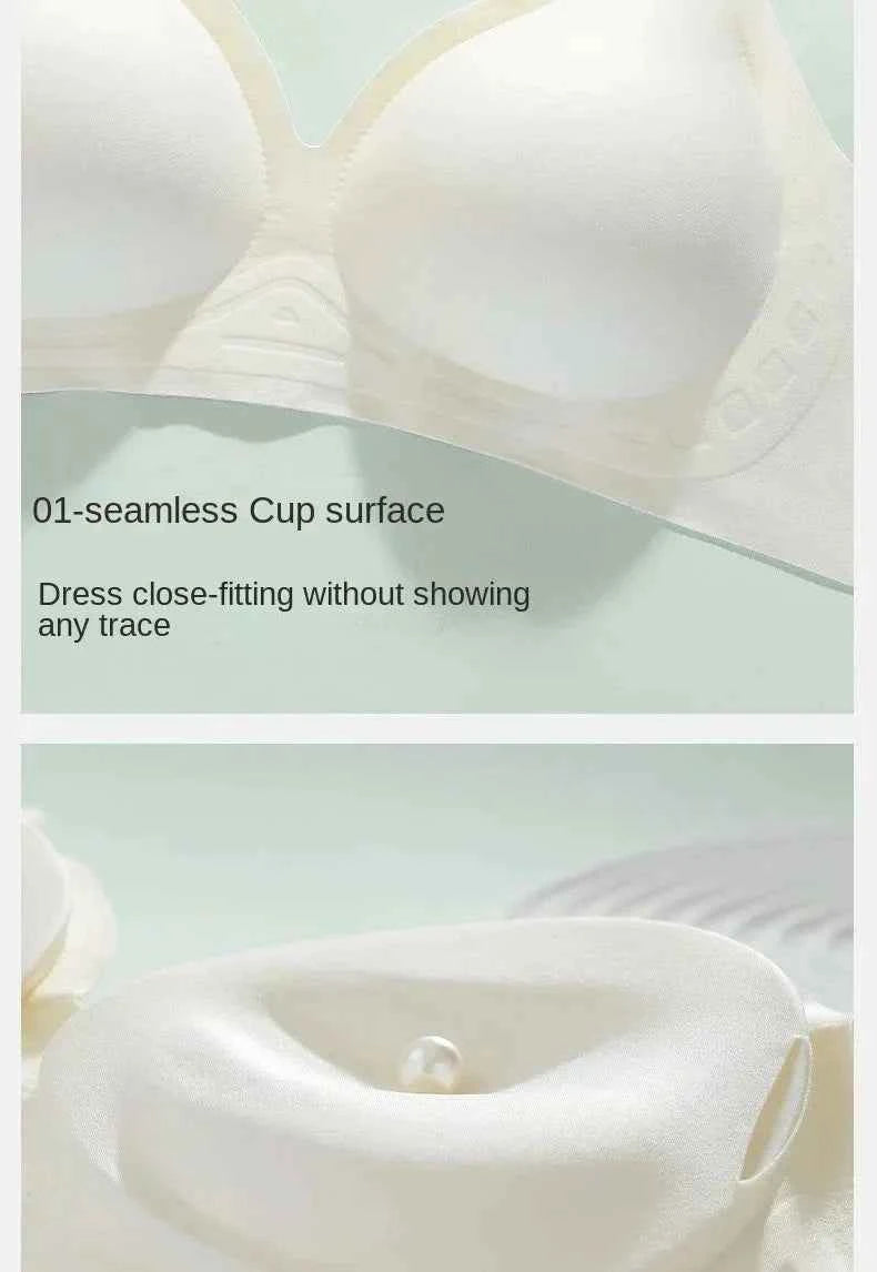 Flat Chest Solution Bra for Women Thickened Push Up Cups No Steel Ring Seamless Invisible Lift Small Chest Enhancement B C Cup