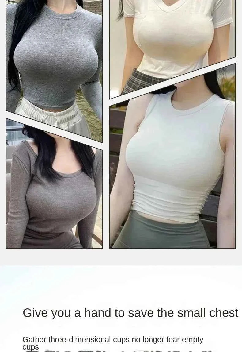 Flat Chest Solution Bra for Women Thickened Push Up Cups No Steel Ring Seamless Invisible Lift Small Chest Enhancement B C Cup