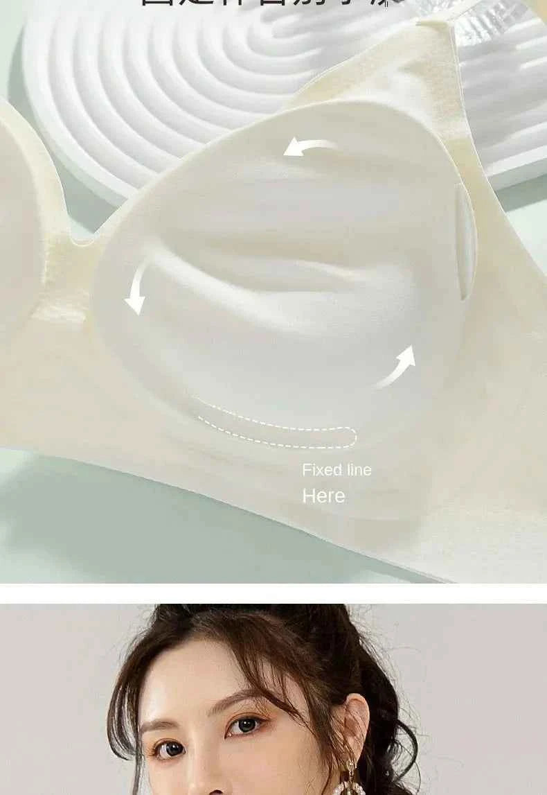 Flat Chest Solution Bra for Women Thickened Push Up Cups No Steel Ring Seamless Invisible Lift Small Chest Enhancement B C Cup