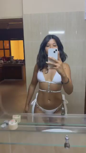 Luxury Arabian pearl 3 piece bikini. Pre-Order